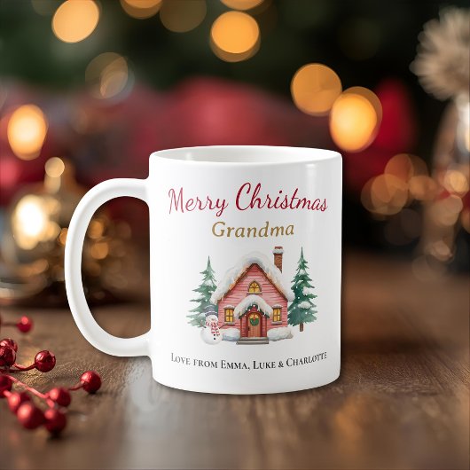 Personalized Merry Christmas Grandma Mug コーヒーマグカップ