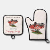 Personalized Merry Christmas Grandpa Kitchen Set 鍋つかみ&鍋敷きセット (正面)