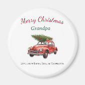 Personalized Merry Christmas Grandpa Magnet マグネット (正面)