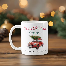 Personalized Merry Christmas Grandpa Mug コーヒーマグカップ