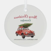 Personalized Merry Christmas Grandpa Ornament ガラスオーナメント (裏面)