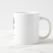 Personalized Merry Christmas | Green Plaid Bow ジャンボコーヒーマグカップ (右)