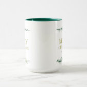 Personalized Merry Christmas Greenery マグカップ (中央)