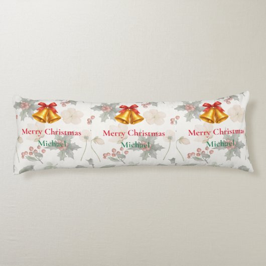 Personalized Merry Christmas Long Body Pillow ボディピロー (裏面)