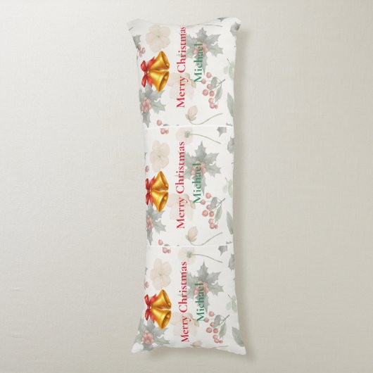Personalized Merry Christmas Long Body Pillow ボディピロー (正面縦)