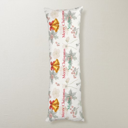 Personalized Merry Christmas Long Body Pillow ボディピロー (裏面 (縦))