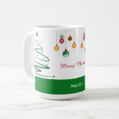 Personalized Merry Christmas Mug コーヒーマグカップ (正面左)