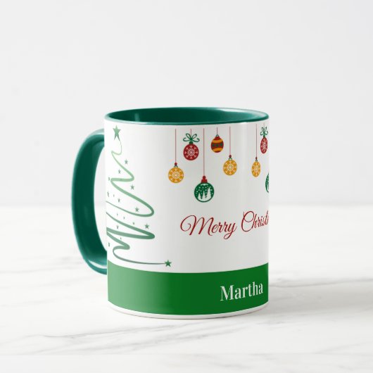 Personalized Merry Christmas Mug マグカップ (正面左)