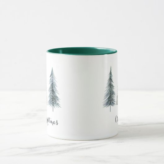 Personalized Merry Christmas Mug with Tree Design  マグカップ (中央)