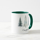 Personalized Merry Christmas Mug with Tree Design  マグカップ (正面右)