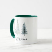 Personalized Merry Christmas Mug with Tree Design  マグカップ (正面左)