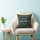 Personalized Merry Christmas Name Holiday Pillow クッション (椅子)