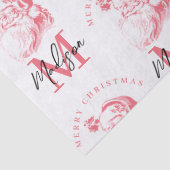 Personalized Merry Christmas Pink Santa Monogram 薄葉紙 (詳細)