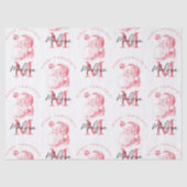 Personalized Merry Christmas Pink Santa Monogram 薄葉紙 (正面)