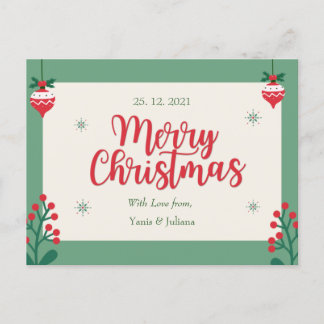 Personalized Merry Christmas Postcard ポストカード
