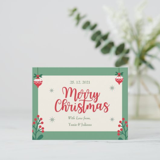 Personalized Merry Christmas Postcard ポストカード (スタンド正面)