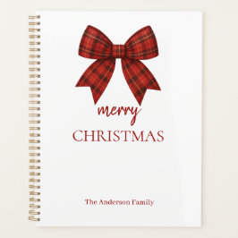 Personalized Merry Christmas | Red Plaid Bow プランナー手帳
