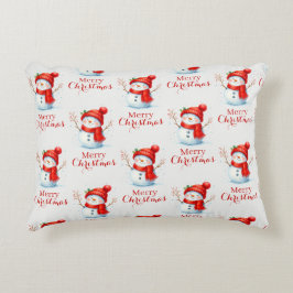 Personalized Merry Christmas Snowman Custom Year  アクセントクッション