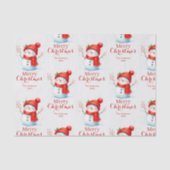 Personalized Merry Christmas Snowman Custom Year  薄葉紙 (正面)