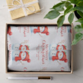 Personalized Merry Christmas Snowman Custom Year  薄葉紙 (ギフト)