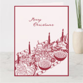 Personalized Merry Christmas Table Minimal Design カード (正面)