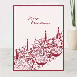 Personalized Merry Christmas Table Minimal Design カード