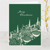 Personalized Merry Christmas Table Minimal Design カード (黄色い花)