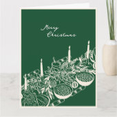 Personalized Merry Christmas Table Minimal Design  カード (正面)