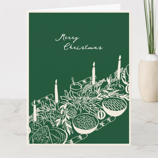 Personalized Merry Christmas Table Minimal Design カード (正面)