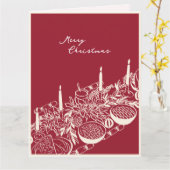 Personalized Merry Christmas Table Minimal Design カード (黄色い花)