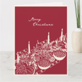 Personalized Merry Christmas Table Minimal Design  カード (正面)