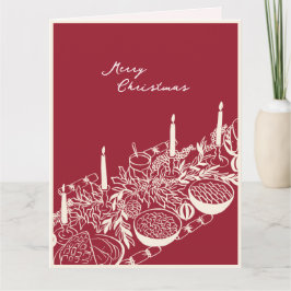 Personalized Merry Christmas Table Minimal Design カード