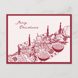 Personalized Merry Christmas Table Minimal Design シーズンポストカード