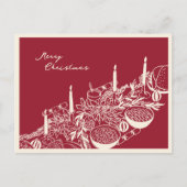 Personalized Merry Christmas Table Minimal Design シーズンポストカード (正面)