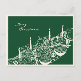 Personalized Merry Christmas Table Minimal Design シーズンポストカード