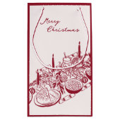 Personalized Merry Christmas Table Minimal Design スモールペーパーバッグ (裏面)