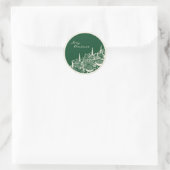 Personalized Merry Christmas Table Minimal Design ラウンドシール (バッグ)