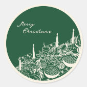 Personalized Merry Christmas Table Minimal Design ラウンドシール (正面)