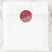 Personalized Merry Christmas Table Minimal Design ラウンドシール (バッグ)