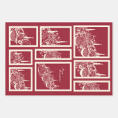 Personalized Merry Christmas Table Minimal Design  ラッピングペーパーシート (正面)