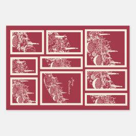 Personalized Merry Christmas Table Minimal Design ラッピングペーパーシート