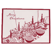 Personalized Merry Christmas Table Minimal Design ラージペーパーバッグ (裏面)