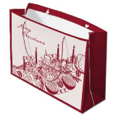 Personalized Merry Christmas Table Minimal Design ラージペーパーバッグ (裏面アングル)