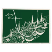 Personalized Merry Christmas Table Minimal Design  ラージペーパーバッグ (裏面)