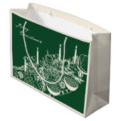 Personalized Merry Christmas Table Minimal Design  ラージペーパーバッグ (裏面アングル)