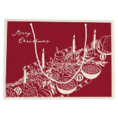 Personalized Merry Christmas Table Minimal Design  ラージペーパーバッグ (裏面)