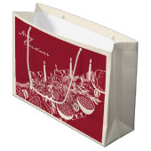 Personalized Merry Christmas Table Minimal Design  ラージペーパーバッグ (正面アングル)