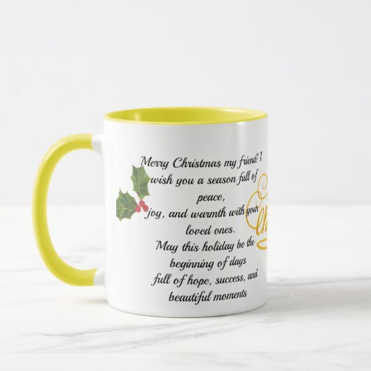 : Personalized Merry Christmas Tree Watercolor Mug マグカップ (左)