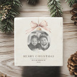 "Personalized Merry Christmas with Photo Gift ストーンコースター<br><div class="desc">"Add a festive touch to your holiday gatherings with this Personalized Merry Christmas Stone Coaster, featuring your custom photo in a beautiful ornament design. This durable stone coaster makes a thoughtful holiday gift or keepsake, perfect for protecting surfaces while adding warmth to your home décor. Personalize it with a favorite...</div>