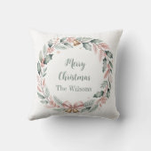 Personalized Merry Christmas Wreath クッション (裏面)